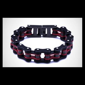 Mens D&Z Stainless Steel Motorcycle Bike Bracelet